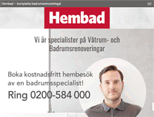 Tablet Screenshot of hembad.se